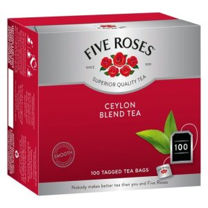 Five Roses Ceylon Blend 100 tagged teabags