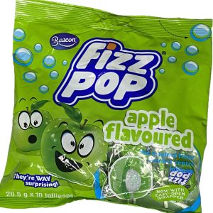 Fizz Pop Apple Flavoured lollipop 10 pack